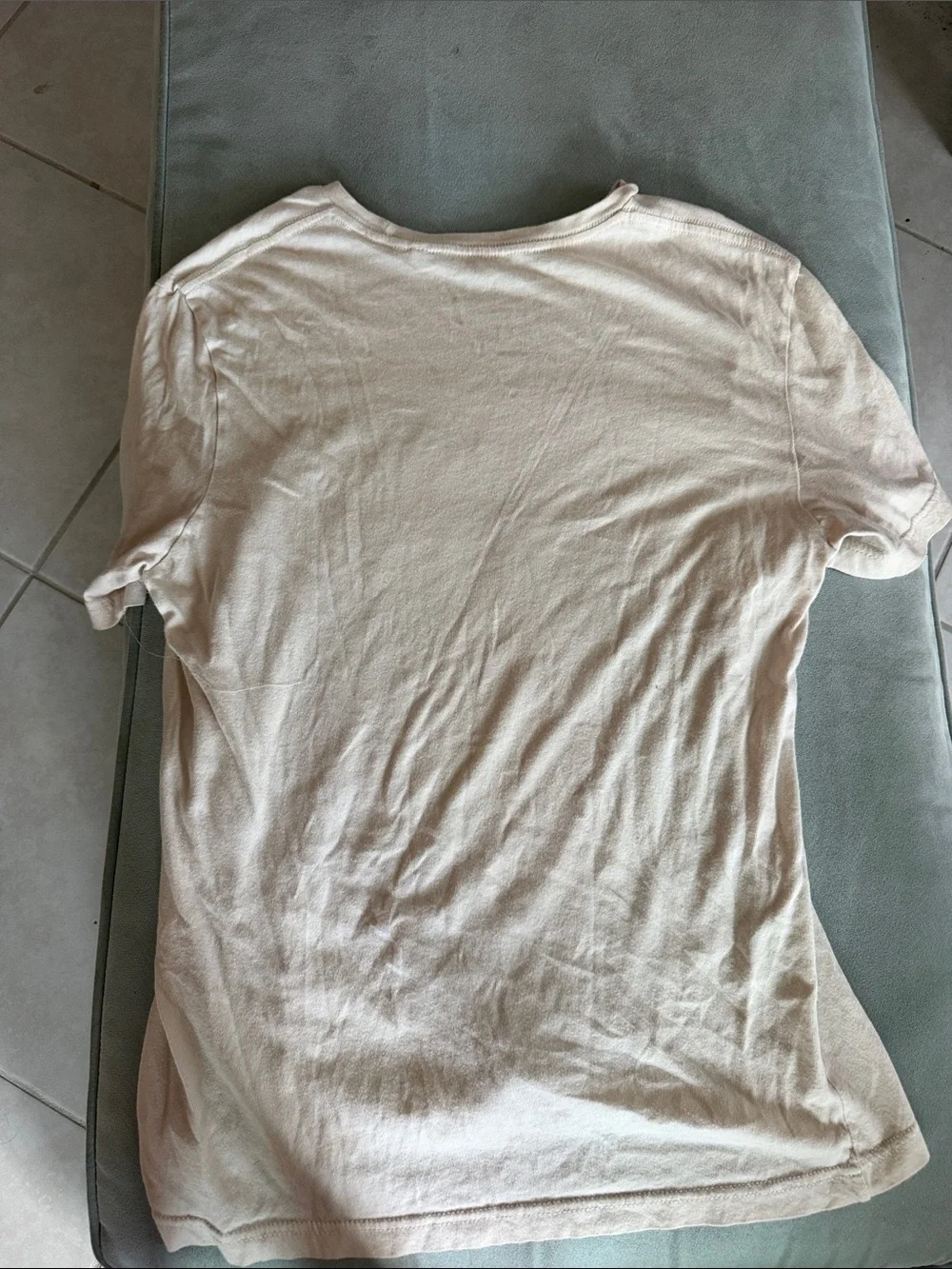 GUESS Men’s Cream Short-Sleeve Stripe Tee with Tan & Black Accents - Picture 3 of 3
